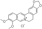 Berberine hydrochloride, Berberine chloride form, Natural Yellow 18, CAS #: 633-65-8